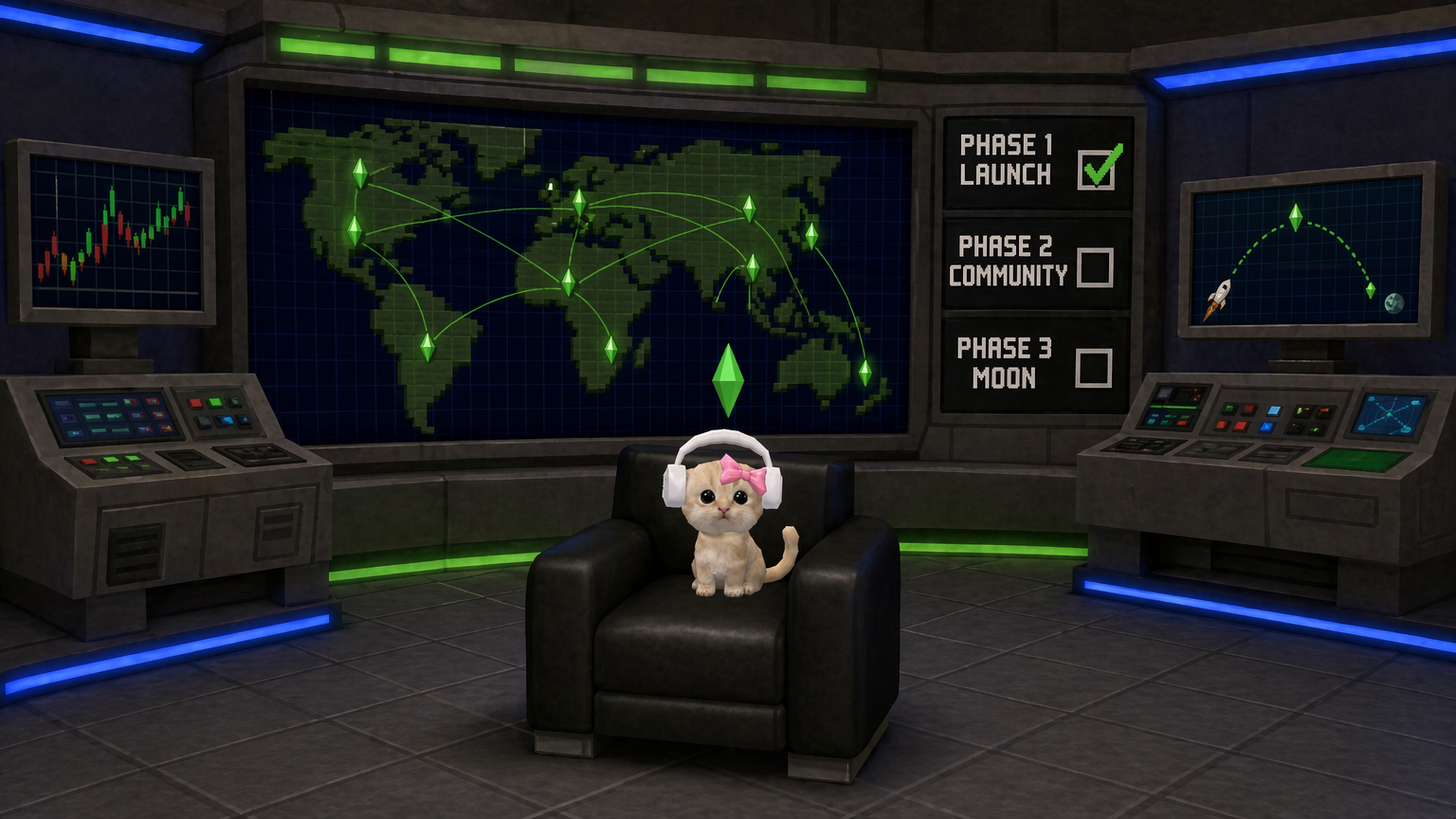 Plumbob Cat in mission control